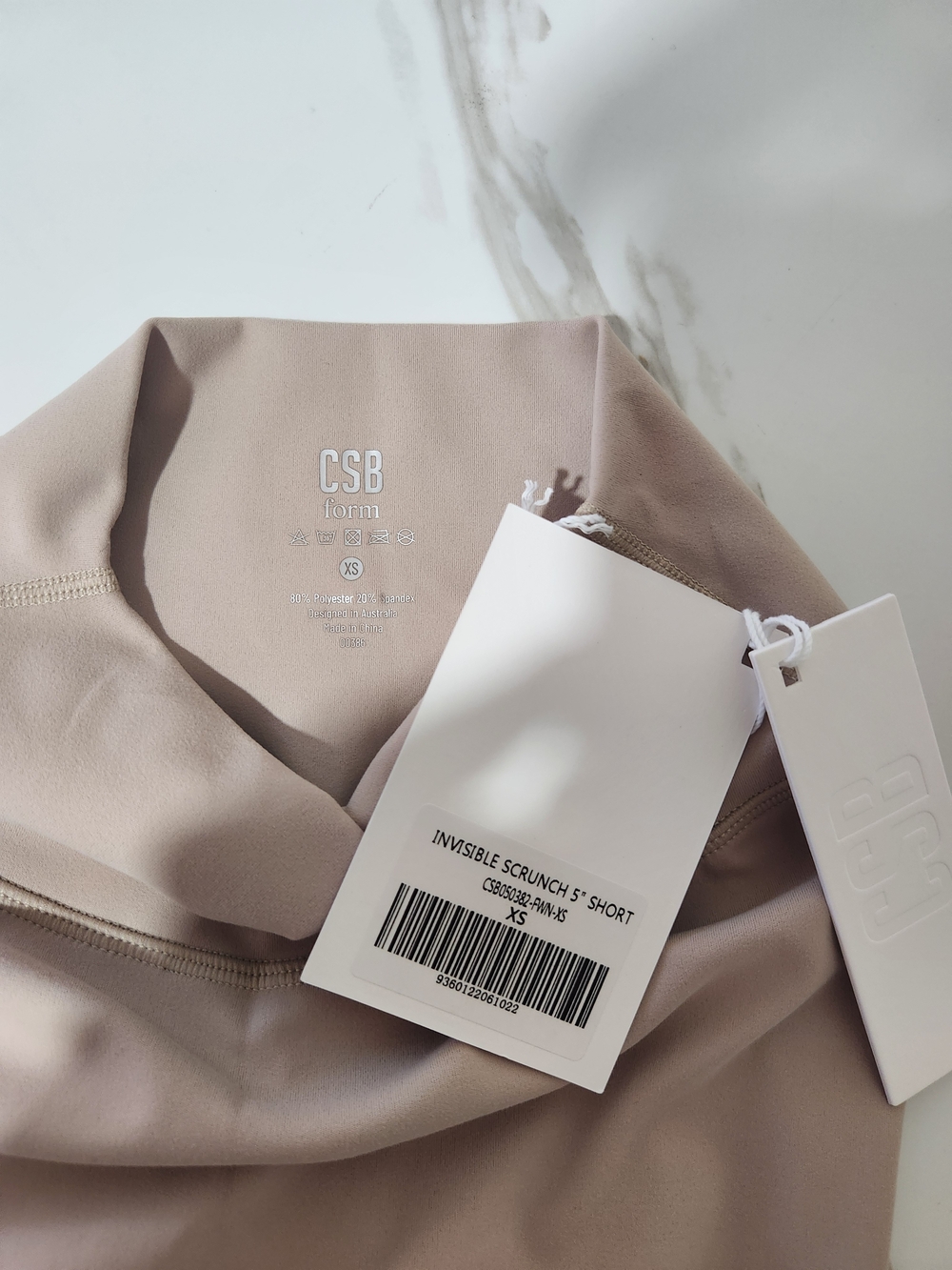 CSB Invisible Scrunch Shorts 5" in Fawn - Picture 5 of 5
